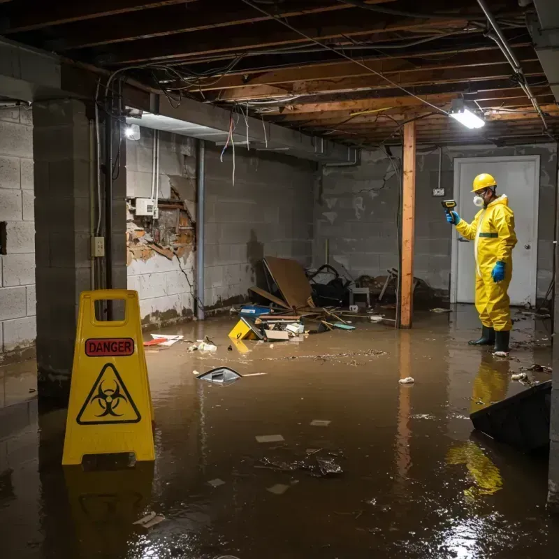 Flooded Basement Electrical Hazard in Sharpsburg, NC Property