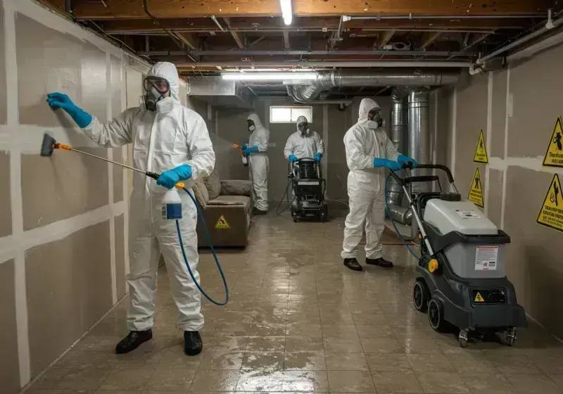 Basement Moisture Removal and Structural Drying process in Sharpsburg, NC